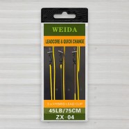 Монтаж лідкор з швидкознімним вертлюгом Weida ZX-04, 45lb, 75см, 3шт/уп